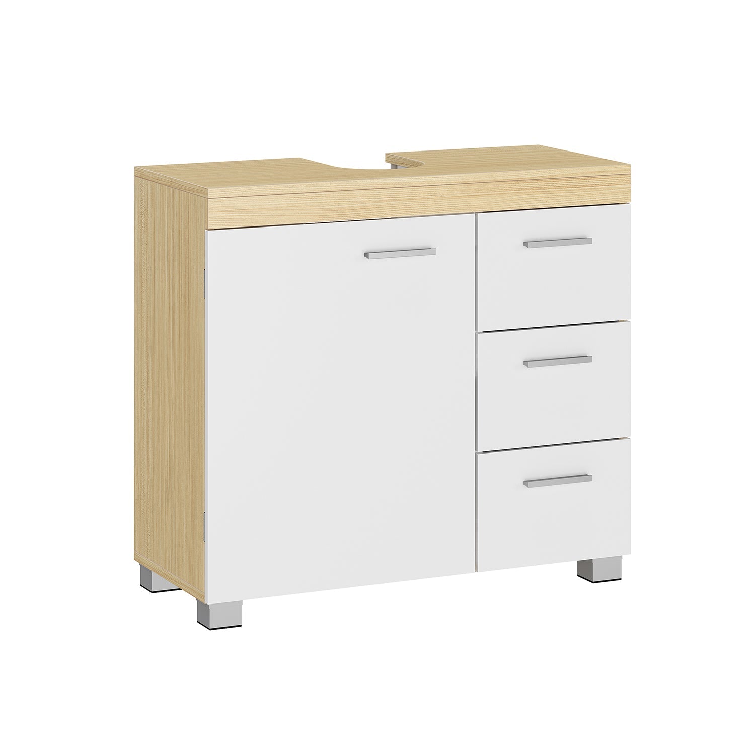 Washbasin furniture - Bathroom furniture - With 3 drawers - White