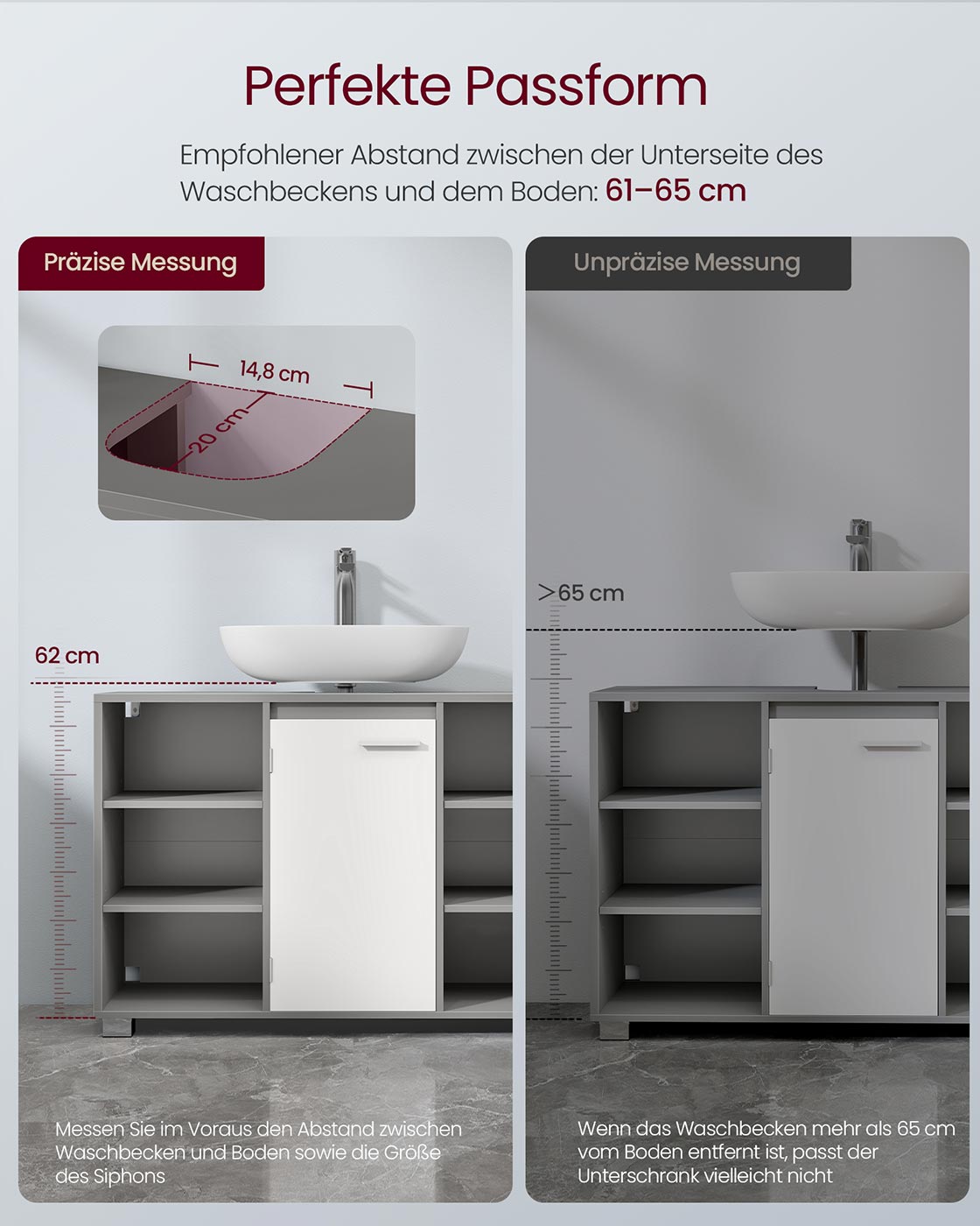 Bathroom furniture - Adjustable shelves