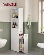 Bathroom cabinet - high and narrow - classic white
