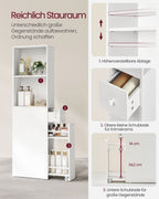 Bathroom cabinet - high and narrow - classic white
