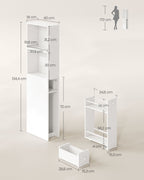 Bathroom cabinet - high and narrow - classic white