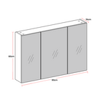 Mirror cabinet - Bathroom cabinet with 3 doors and storage compartments