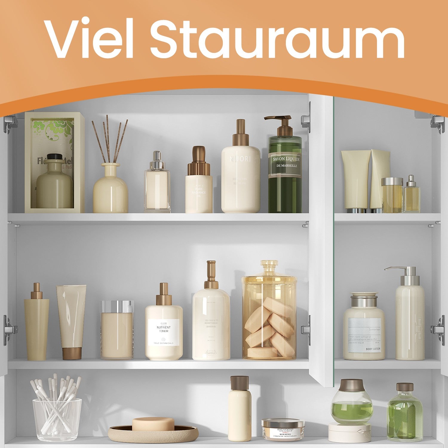 Bathroom cabinet with 3 doors, bathroom cabinet, mirror cabinet