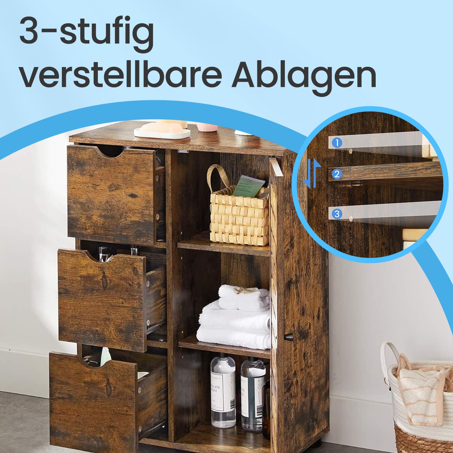 Bathroom cabinet, narrow bathroom cabinet, additional cupboard