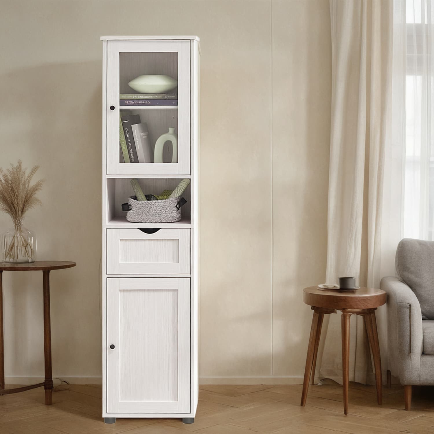 Bathroom cabinet, bathroom cabinet, high cupboard