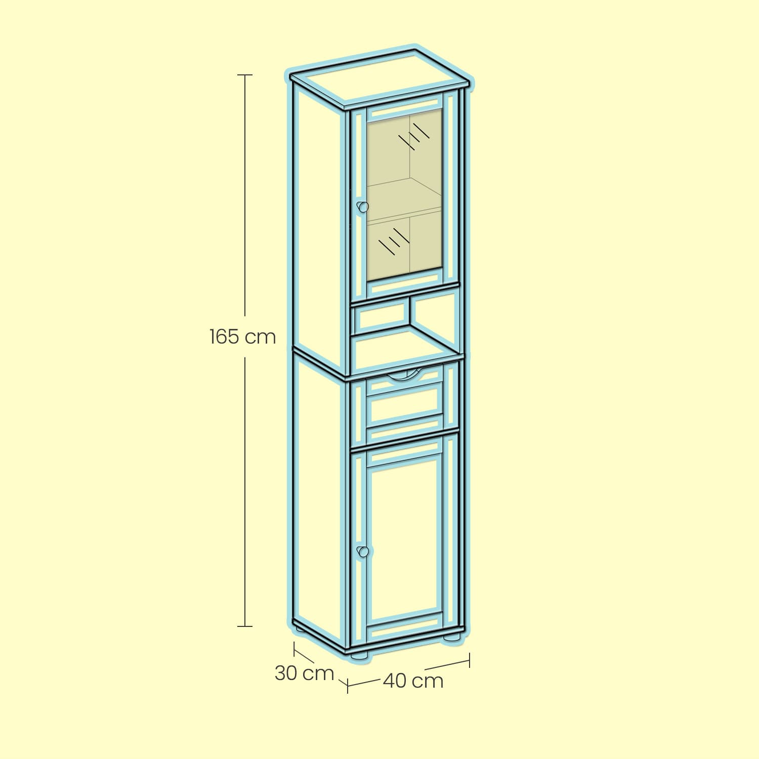 Bathroom cabinet, bathroom cabinet, high cupboard
