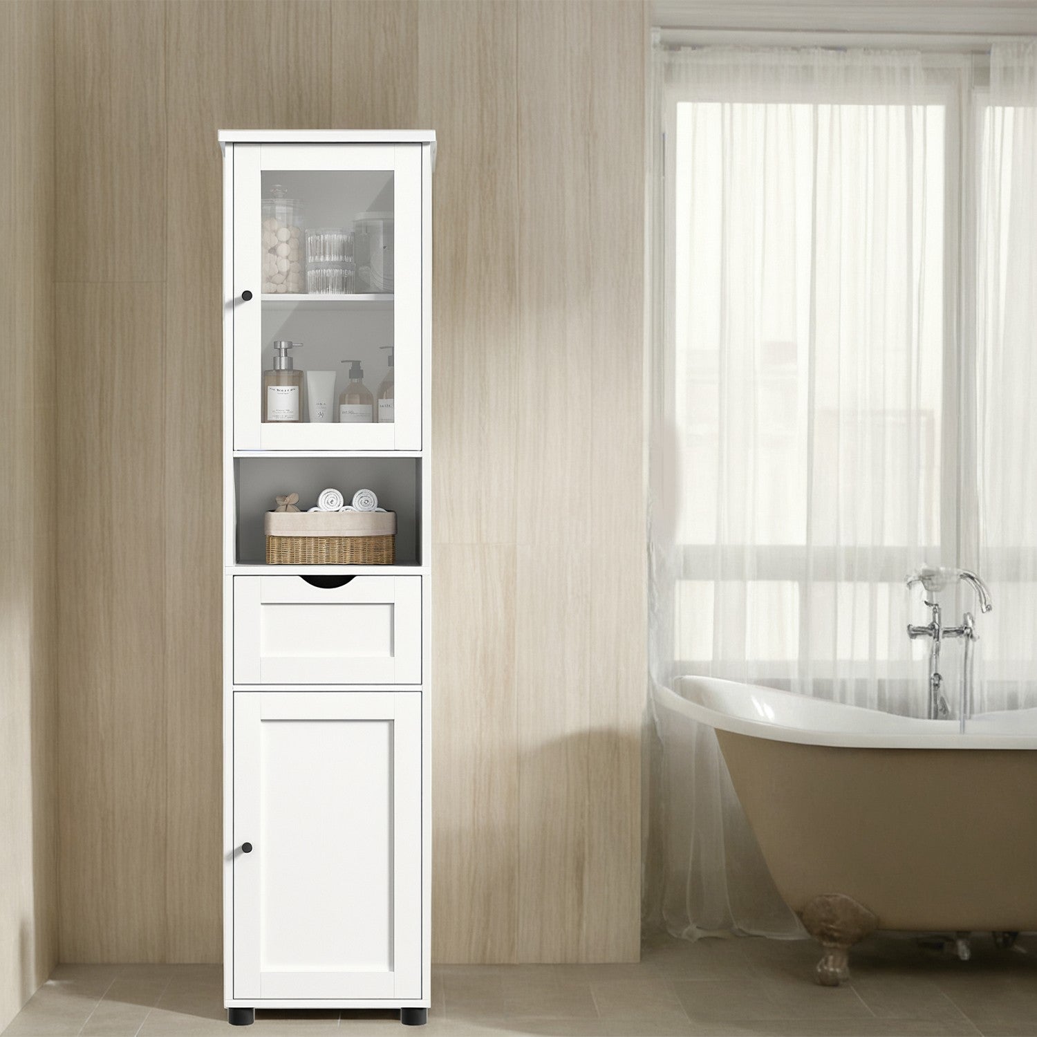 Bathroom cabinet, bathroom cabinet, high cupboard