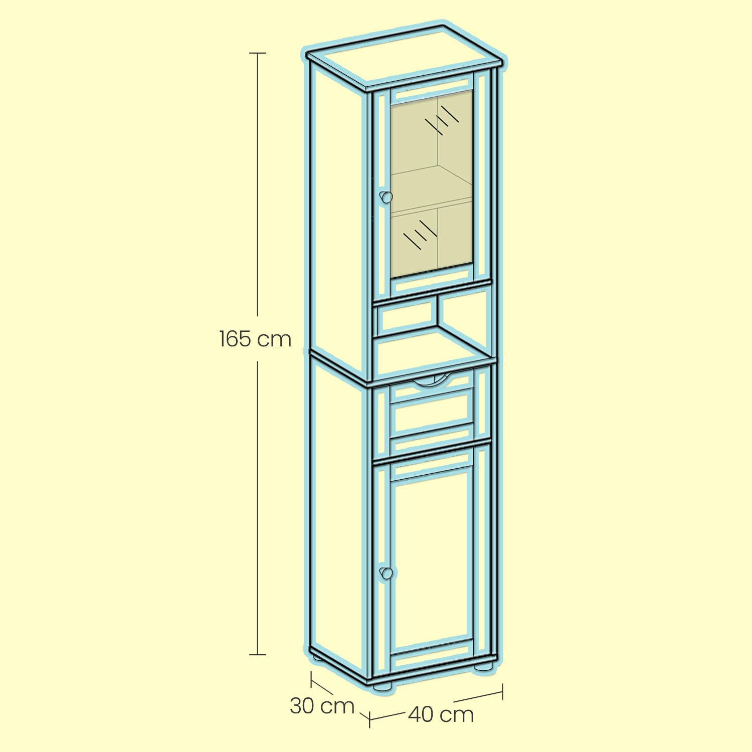 Bathroom cabinet, bathroom cabinet, high cupboard
