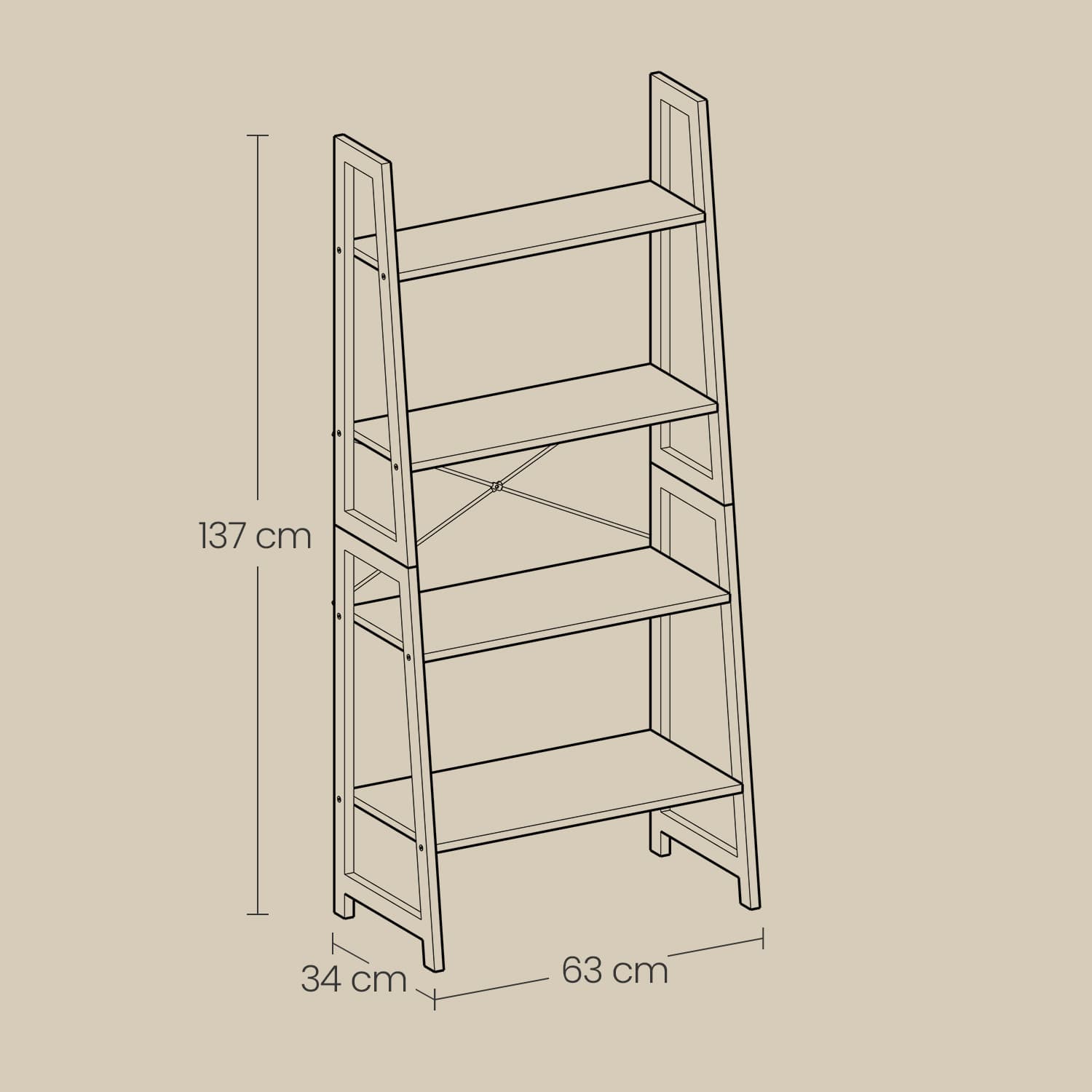 Bookcase with bamboo frame