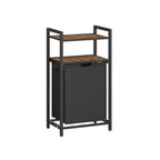 Laundry basket with 2 shelves 65 liters of vintage brown-black