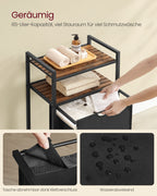 Laundry basket with 2 shelves 65 liters of vintage brown-black