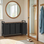 Laundry basket with 4 compartments - Fabis collector with board, large washing box