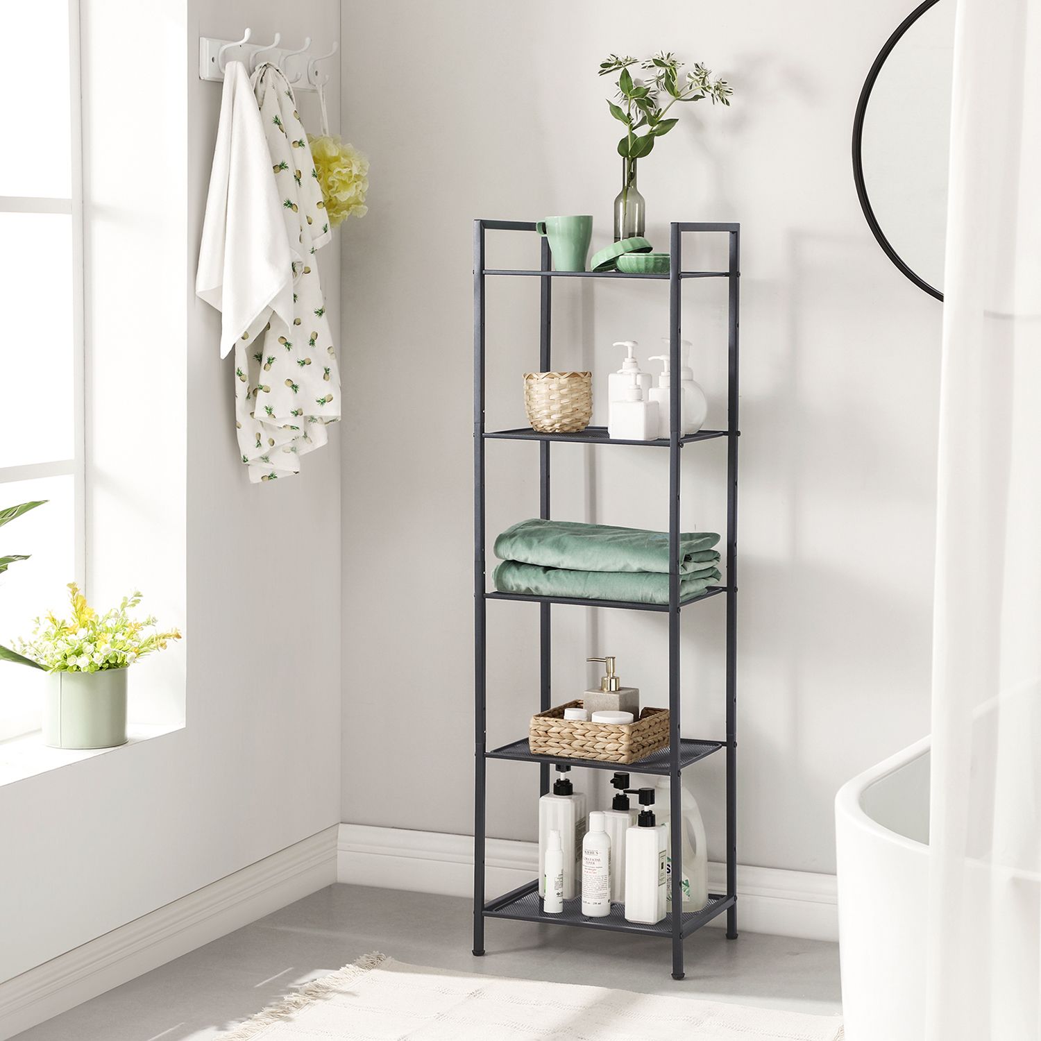 Bathroom cabinet - Standing rack - Storage cabinet - Living room furniture - Black