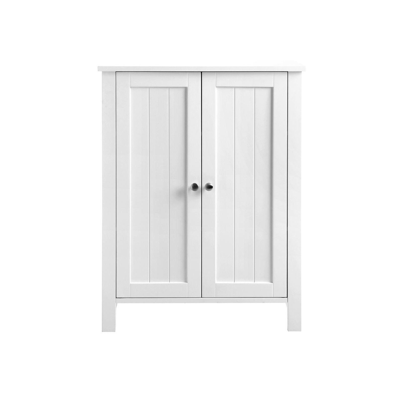 Bathroom cabinet - double door - adjustable shelves - white