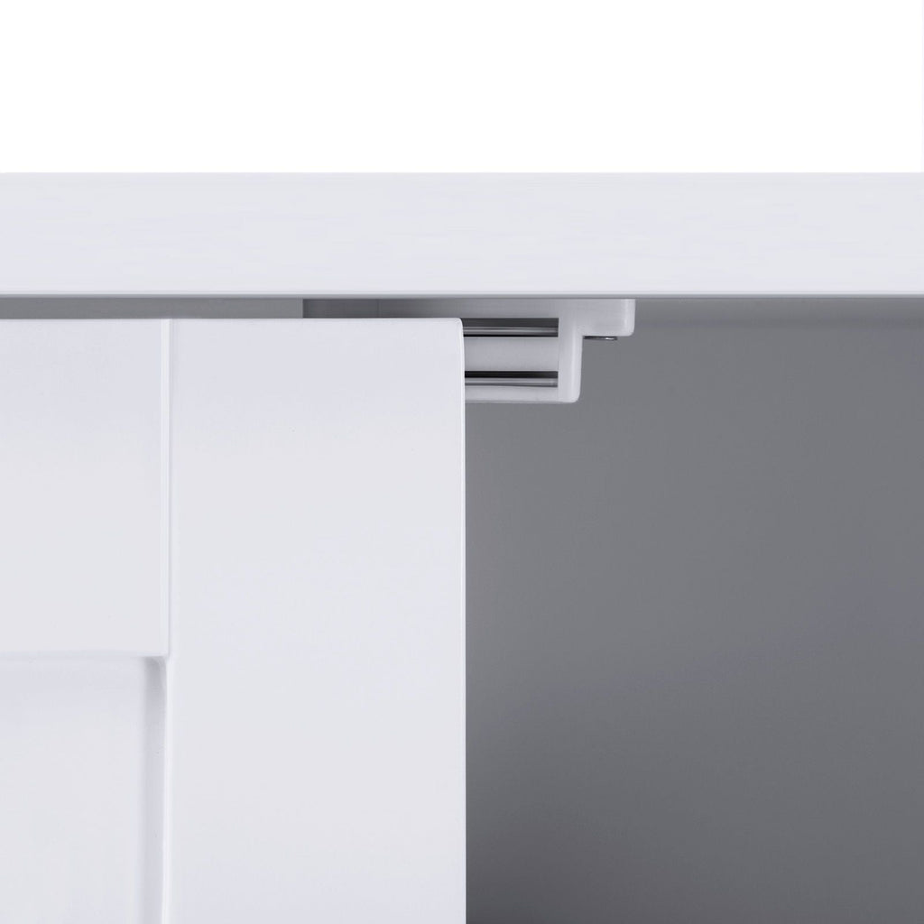 Bathroom cabinet - double door - adjustable shelves - white