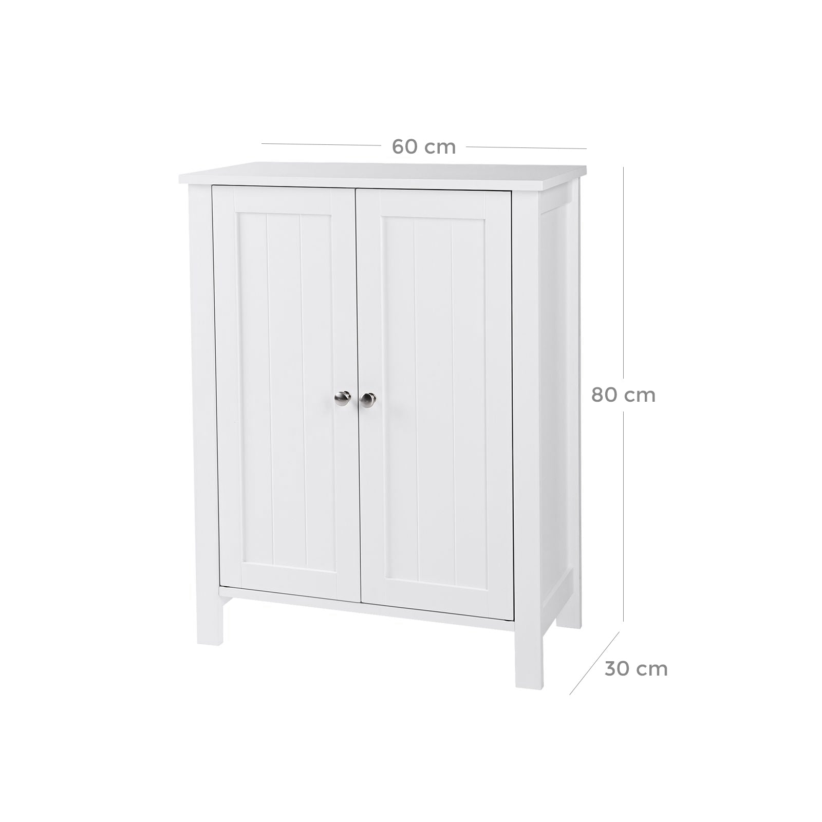 Bathroom cabinet - double door - adjustable shelves - white