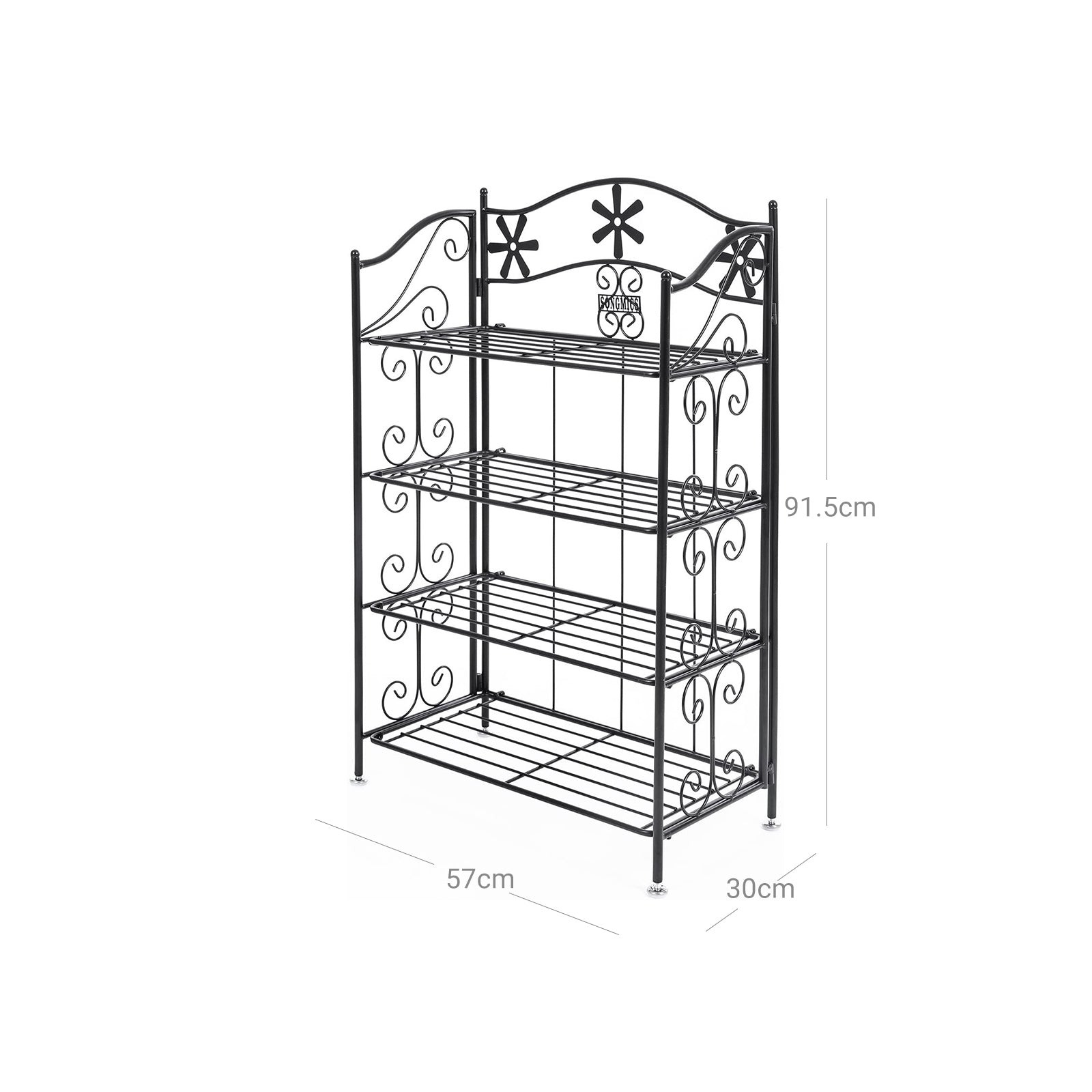 Bathroom rack - With 4 levels - Standing - Black