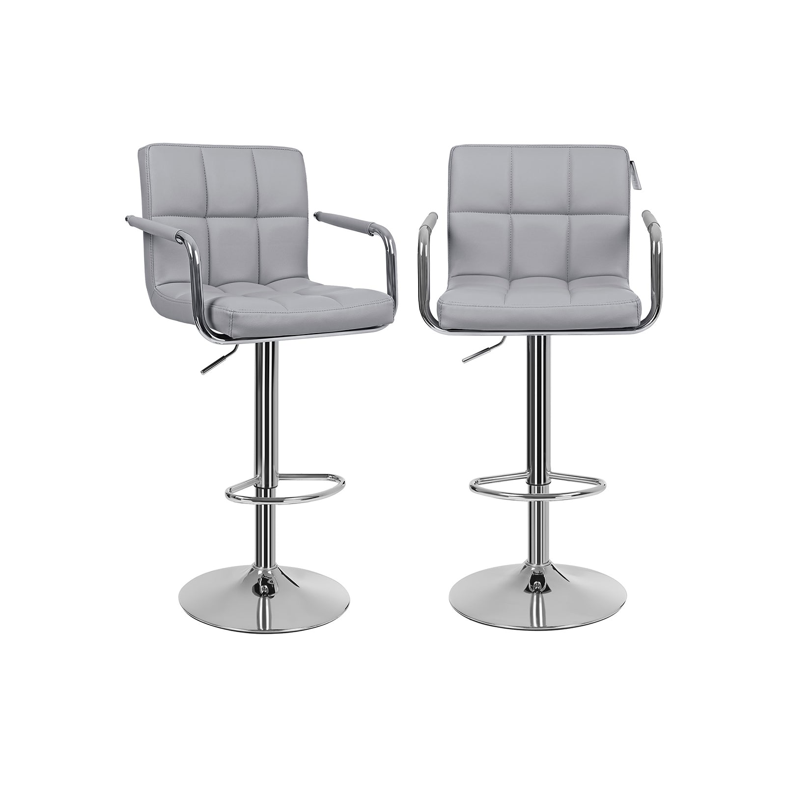 Bar stools - Set of 2 - with armrests - Gray