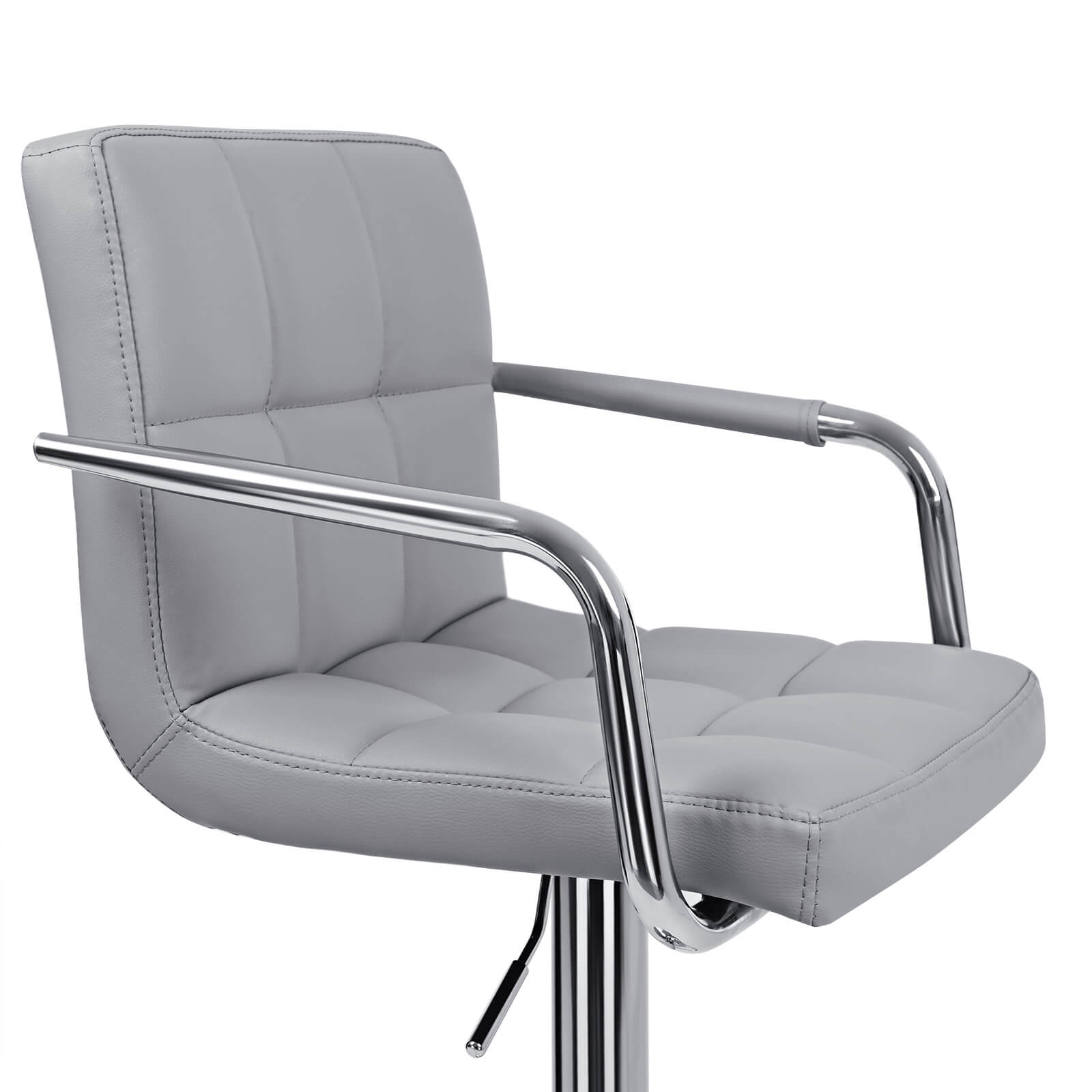 Bar stools - Set of 2 - with armrests - Gray