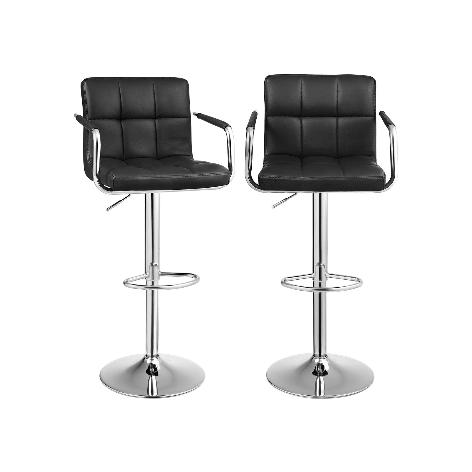 Bar stools - Set of 2 - with armrests - Gray