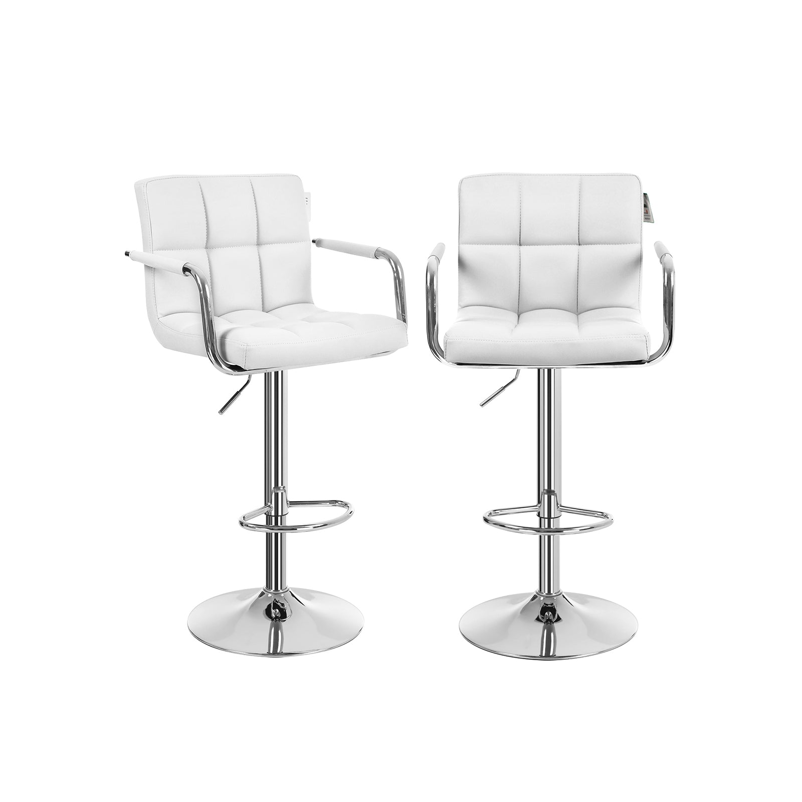 Bar stools - Set of 2 - with armrests - Gray