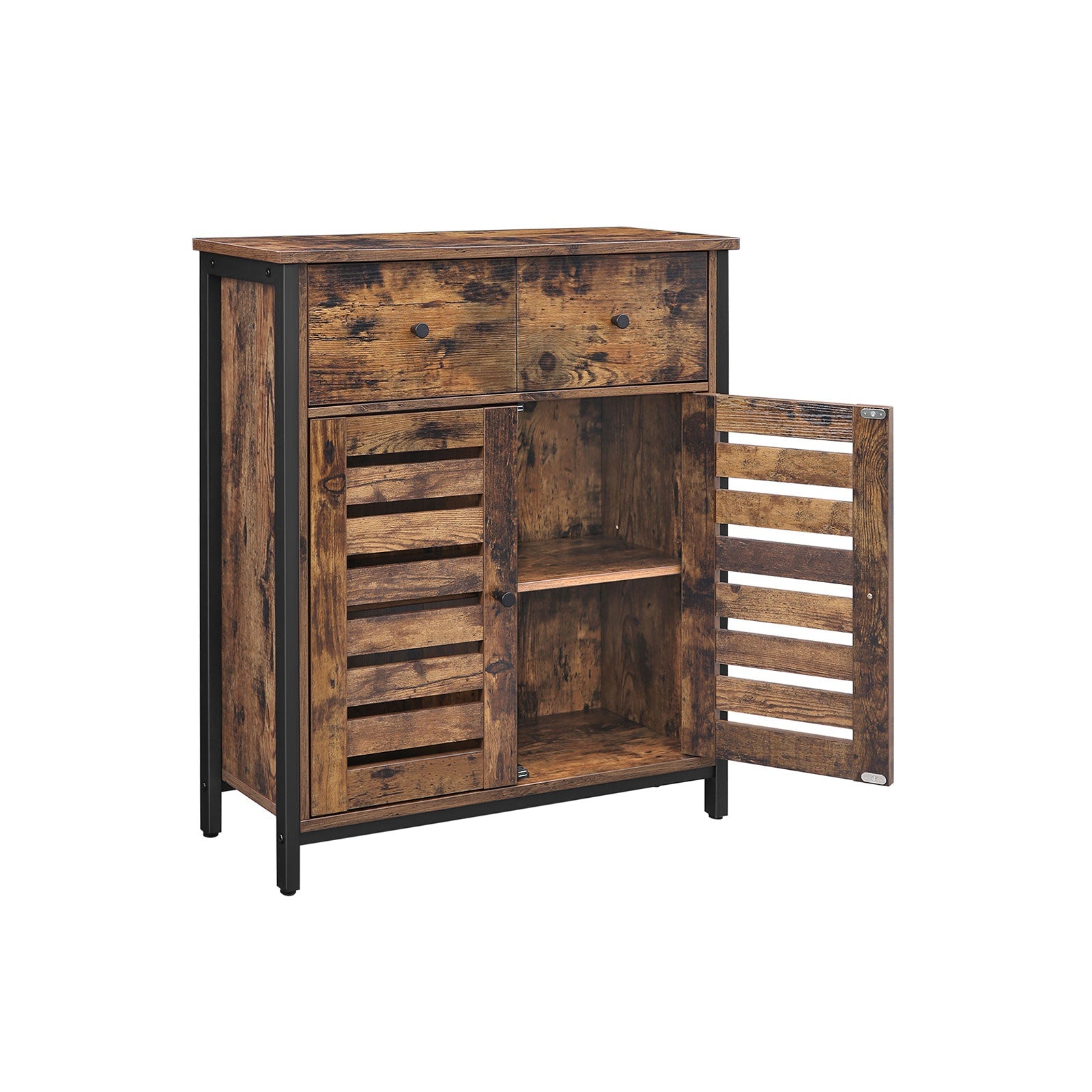 Side cupboard - sideboard cabinet - kitchen cupboard - bathroom cabinet - vintage brown/black