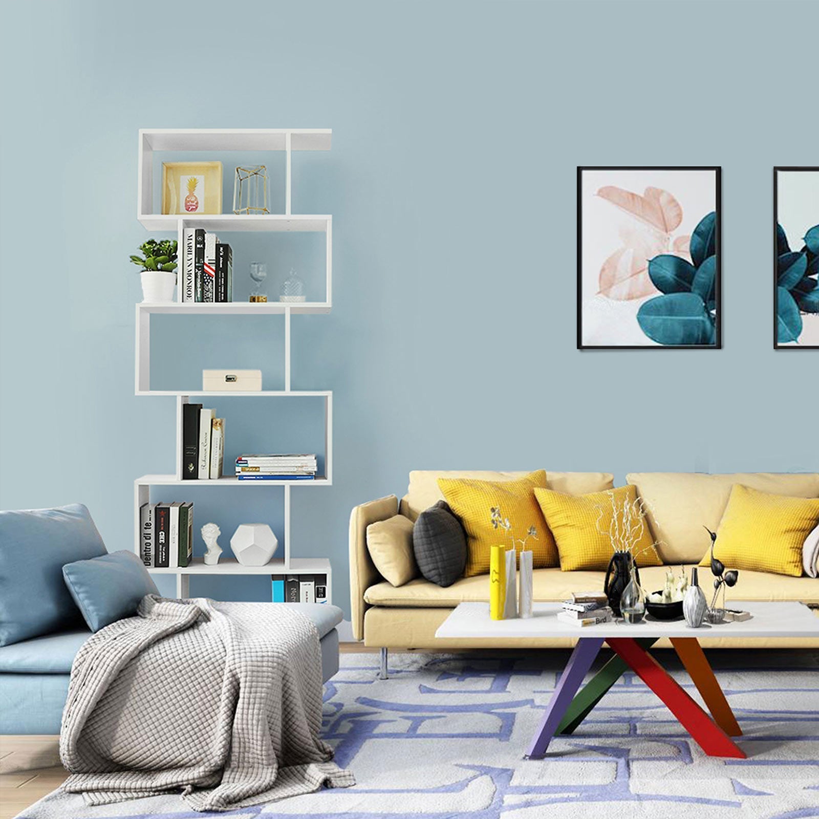 Bookcase - 6 levels - Decorative - White
