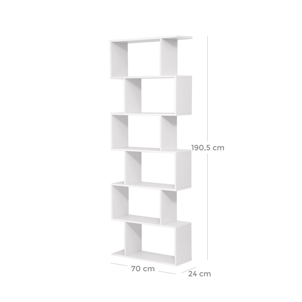 Bookcase - 6 levels - Decorative - White