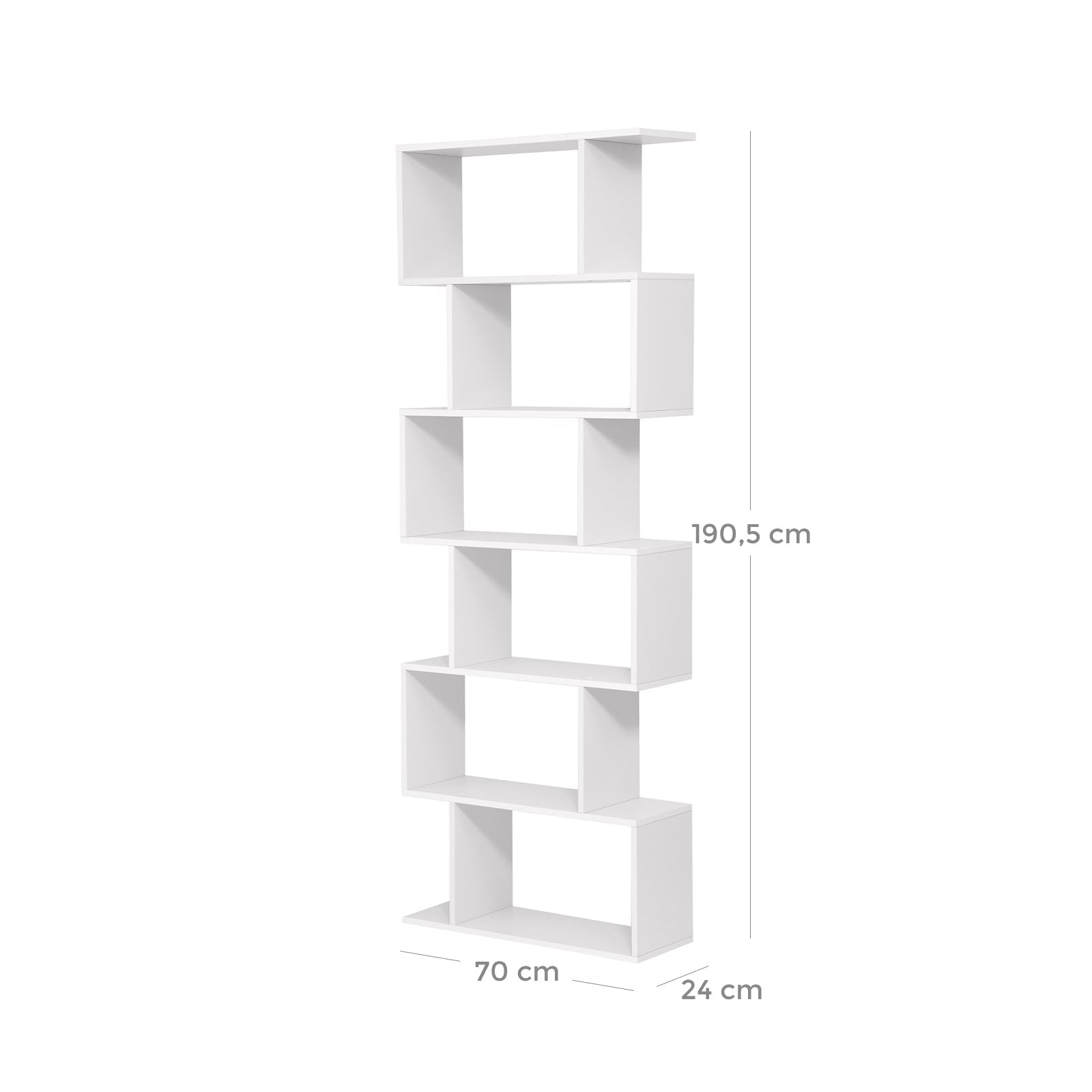 Bookcase - 6 levels - Decorative - White