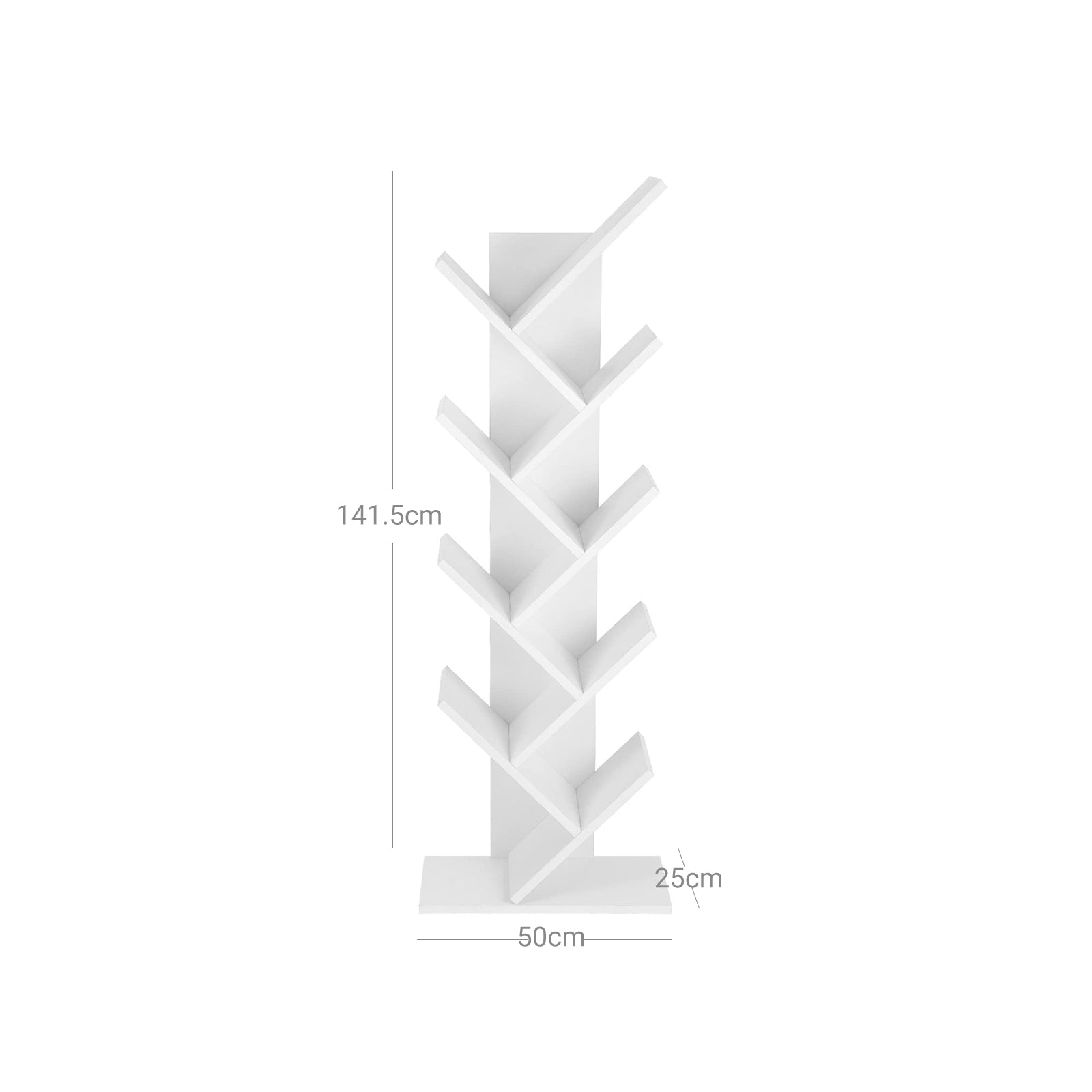 Bookcase - Standing cupboard - 8 levels - White
