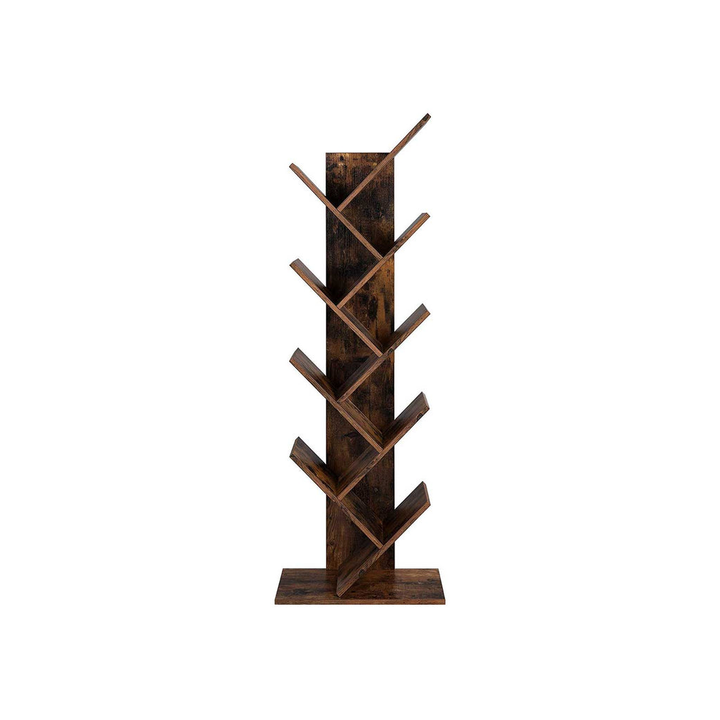 Bookcase - 8 levels - Standing plank - Book rack - Brown