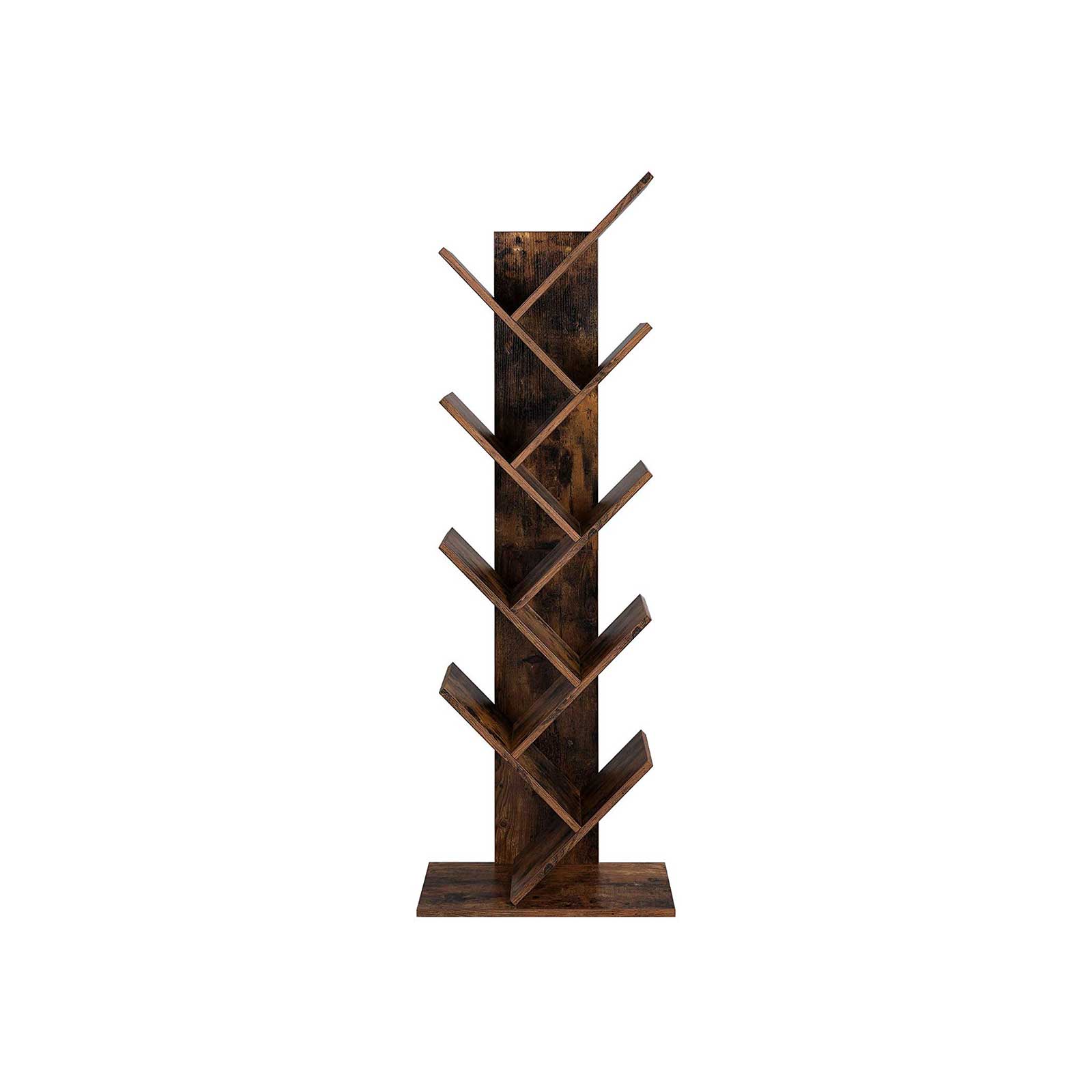 Bookcase - 8 levels - Standing plank - Book rack - Brown