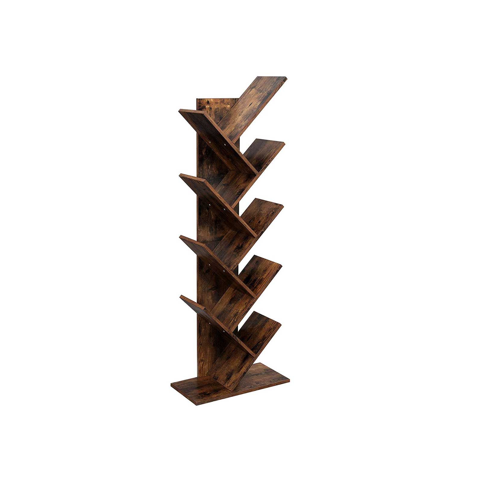 Bookcase - 8 levels - Standing plank - Book rack - Brown