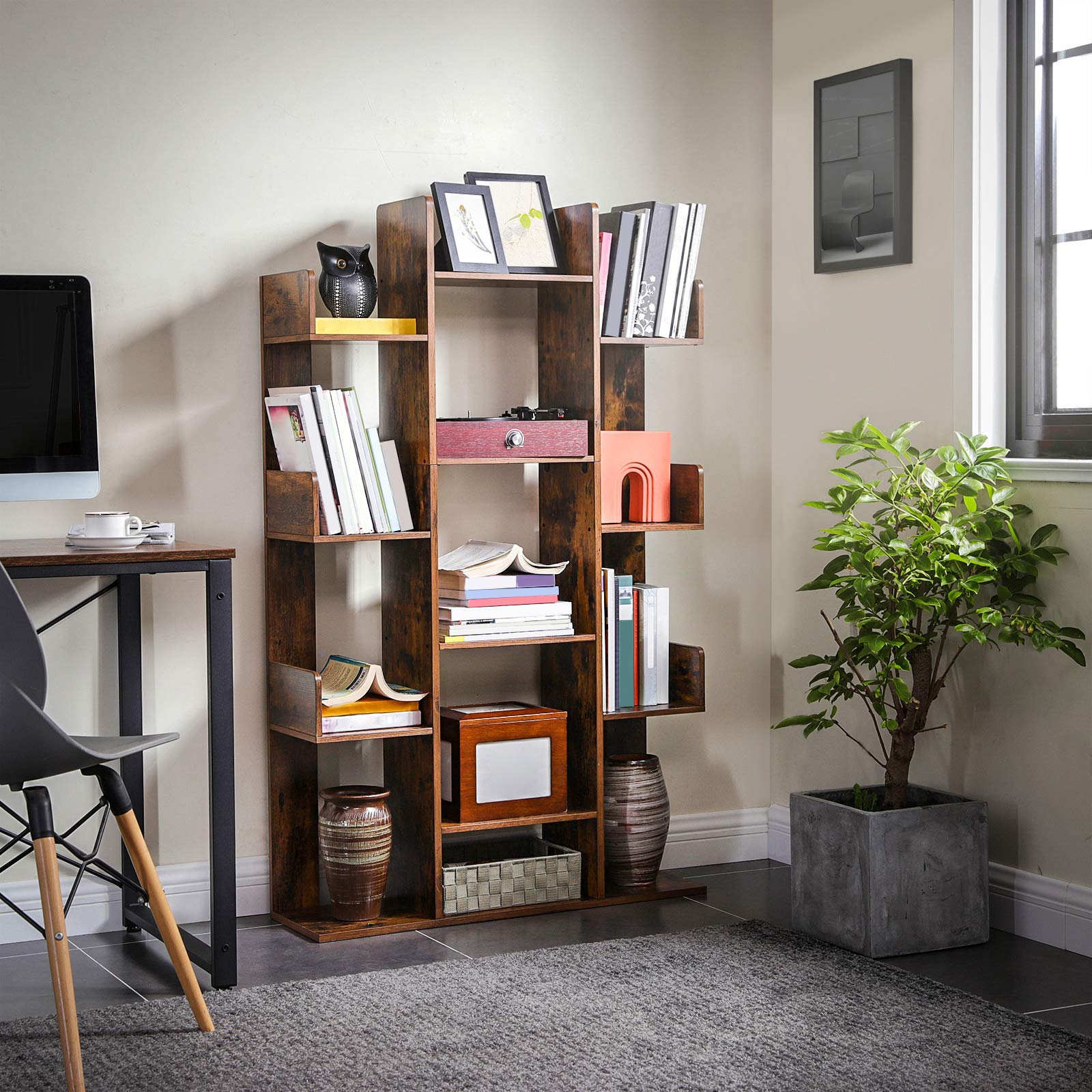 Bookcase - Tree -shaped bookshelf - Vintage Brown
