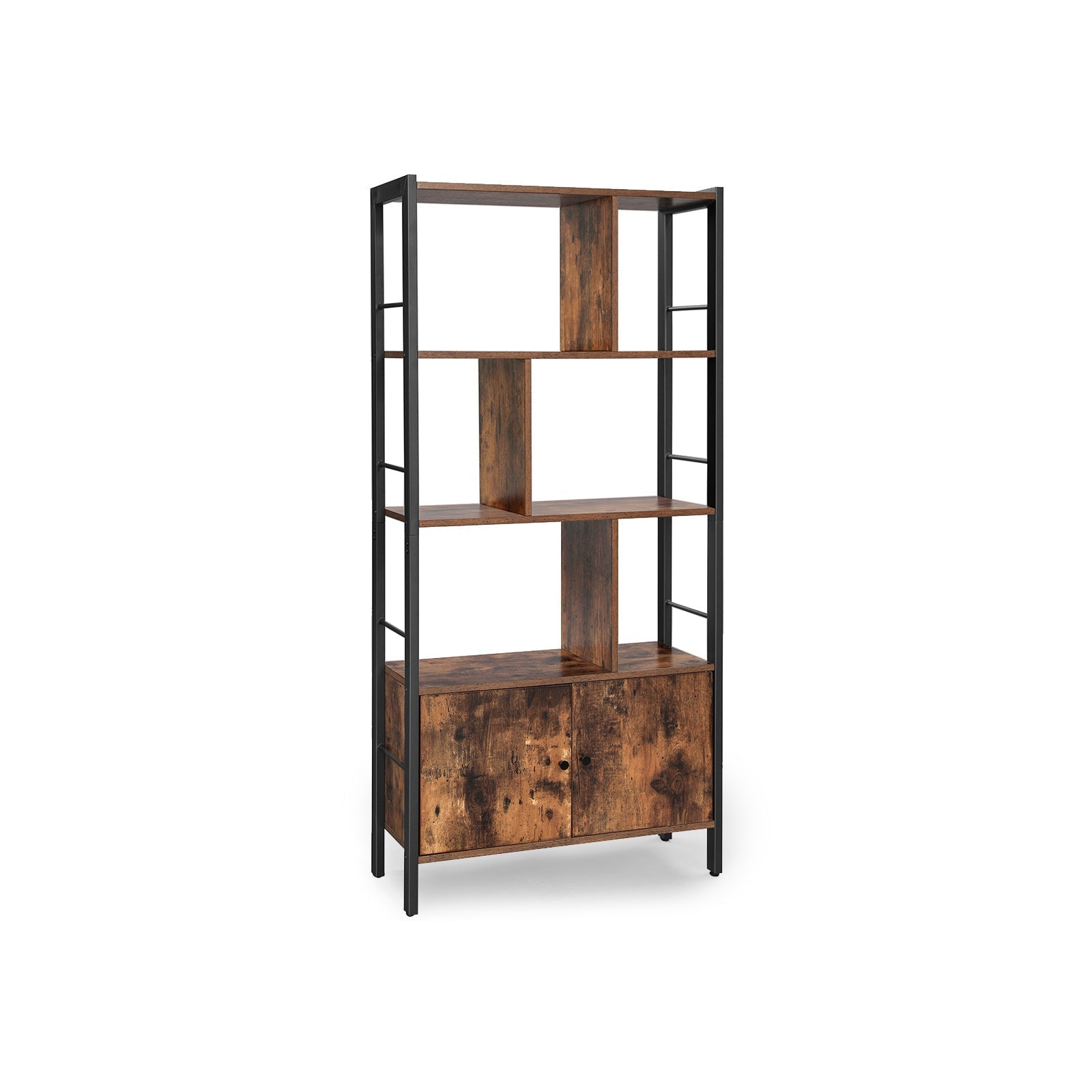 Bookcase - Living room cabinet - Storage cabinet - Standing rack - Vintage Brown/Black