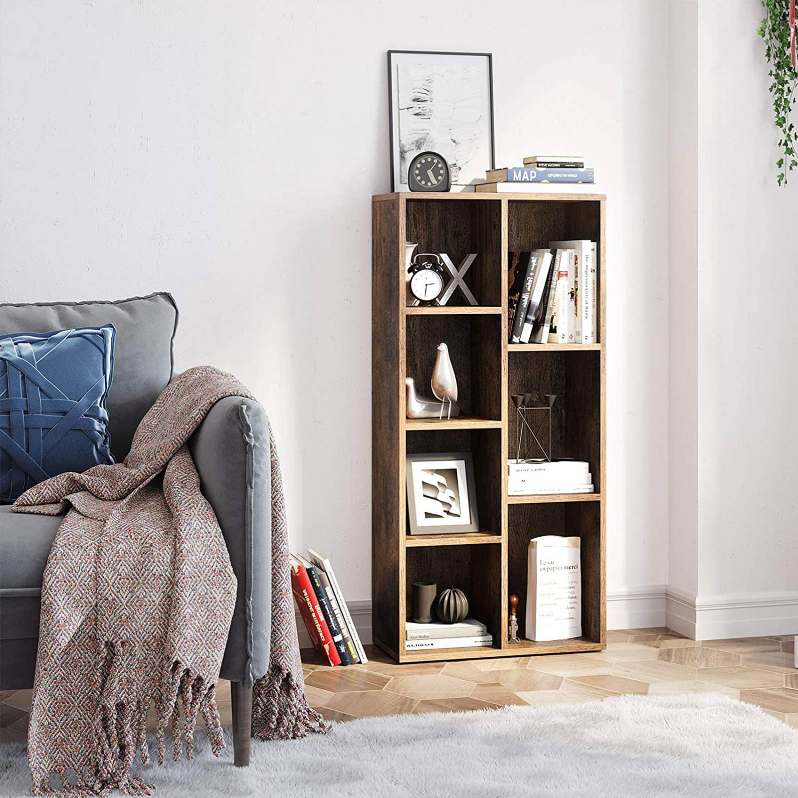 Bookcase - Standing Plankenkast - Living Room Cabinet - Vintage Brown