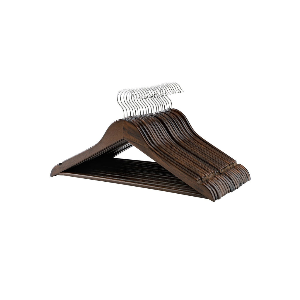 Clothing hangers - 20 pieces - Solid wood - Black