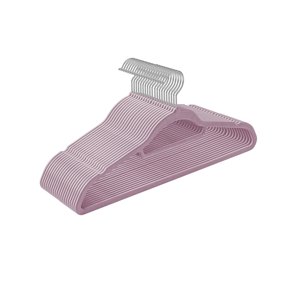 Clothing hangers - Velvet - Set of 20 - 0.6 cm thick - White