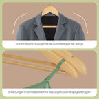 Wooden clothing hangers - Set of 50 - Solid wood - Sturdy finish