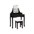 Dressing table - Make -up table - With mirror - 5 drawers - LED lighting - White