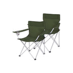 Portable camping chair set of 2 with armrests