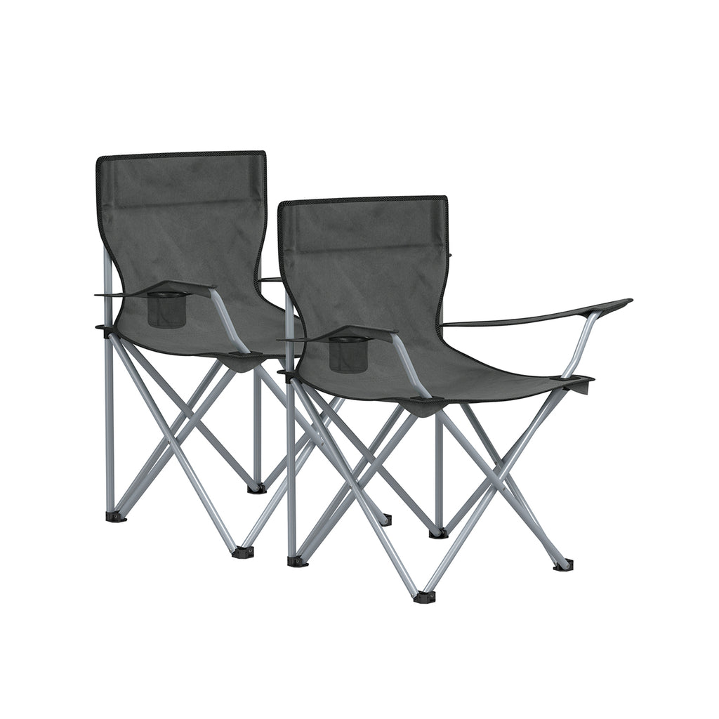 Portable camping chair set of 2 with armrests