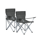 Portable camping chair set of 2 with armrests