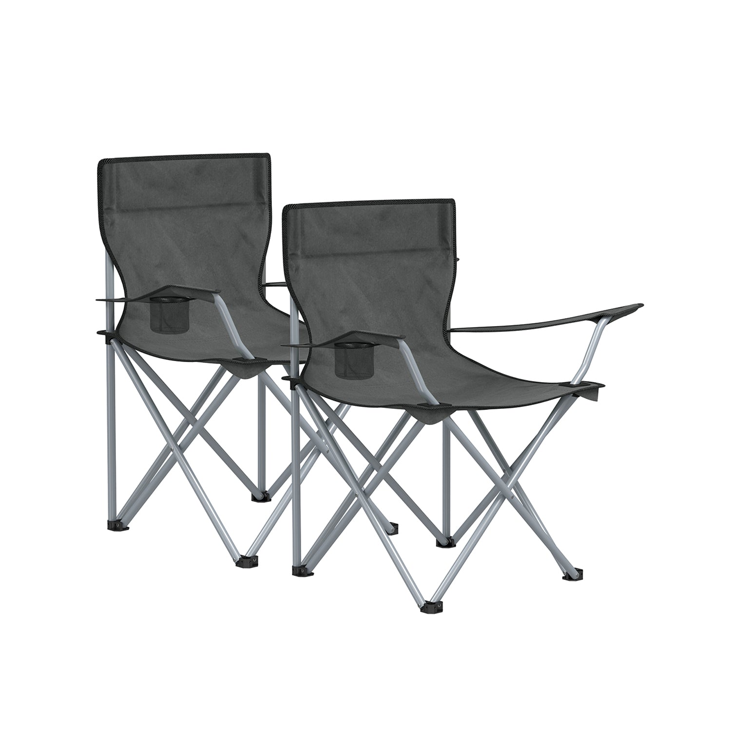 Portable camping chair set of 2 with armrests