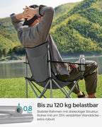 Portable camping chair set of 2 with armrests