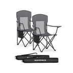 Camping chairs set of 2 with adjustable armrests, harbor blue