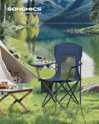 Camping chairs set of 2 with adjustable armrests, harbor blue