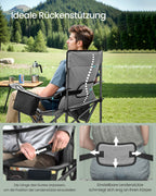Camping chair with cup holder and foam filling, Leigrijs