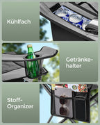 Camping chair with cup holder and foam filling, Leigrijs