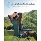Camping chair - Set of 2 with cup holder - Dark green